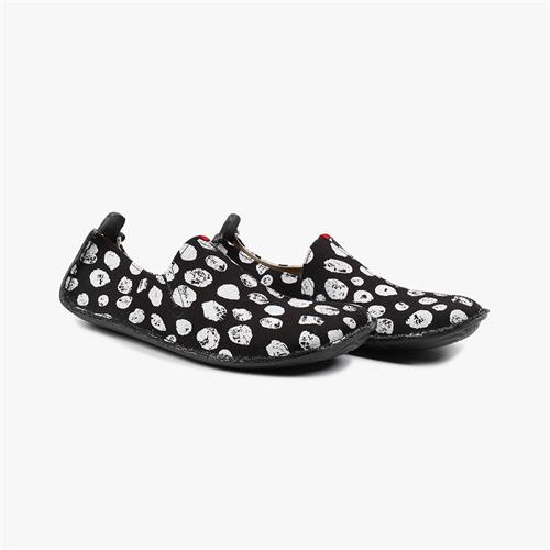 Vivobarefoot ABABA CANVAS DOTS Slip On Férfi Fekete | vivo-93162