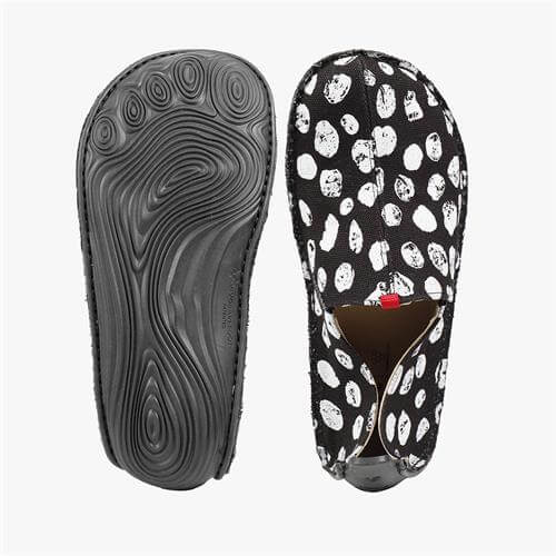 Vivobarefoot ABABA CANVAS DOTS Slip On Férfi Fekete | vivo-93162