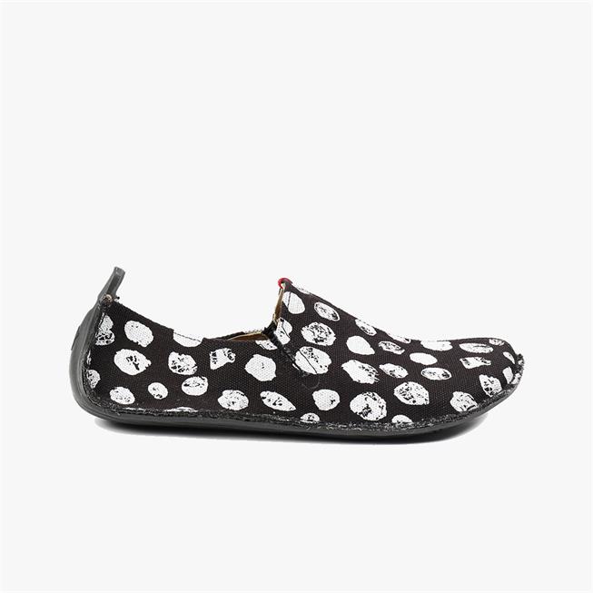 Vivobarefoot ABABA CANVAS DOTS Slip On Férfi Fekete | vivo-93162