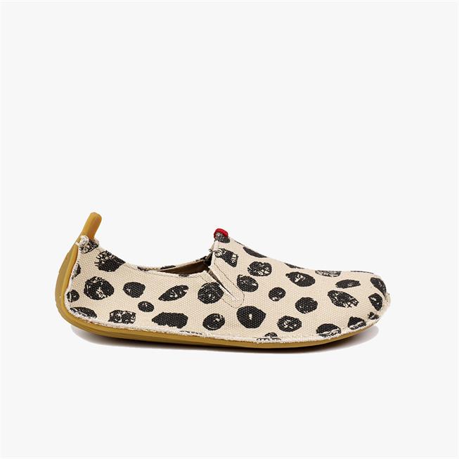 Vivobarefoot ABABA DOT Slip On Gyerek Beige/Black | vivo-14738