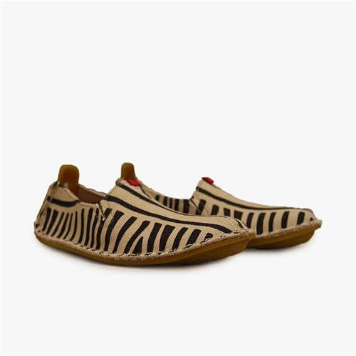 Vivobarefoot ABABA ZEBRA Slip On Gyerek Beige/Black | vivo-32085