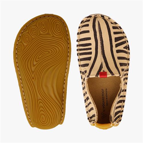 Vivobarefoot ABABA ZEBRA Slip On Gyerek Beige/Black | vivo-32085