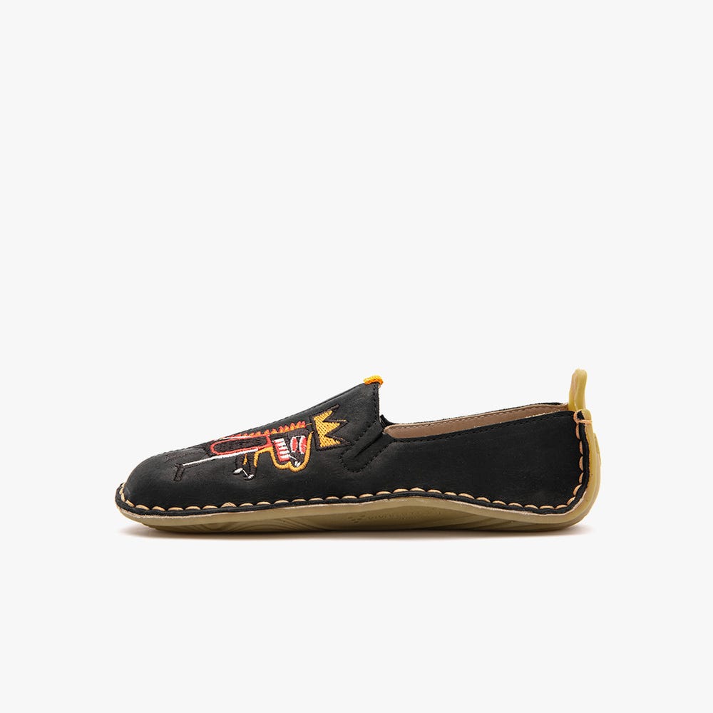 Vivobarefoot Ababa Basquiat Slip On Gyerek Fekete | vivo-58907