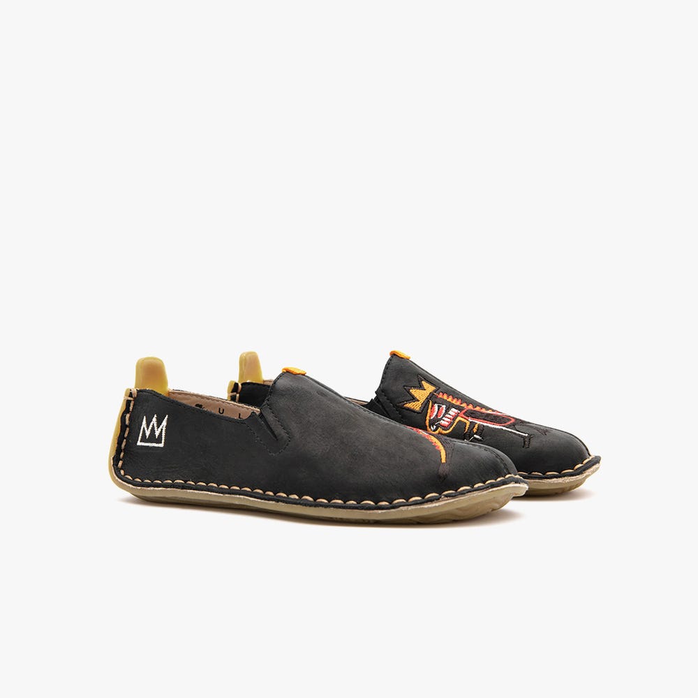 Vivobarefoot Ababa Basquiat Slip On Gyerek Fekete | vivo-58907