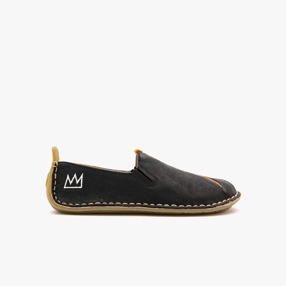 Vivobarefoot Ababa Basquiat Slip On Gyerek Fekete | vivo-58907