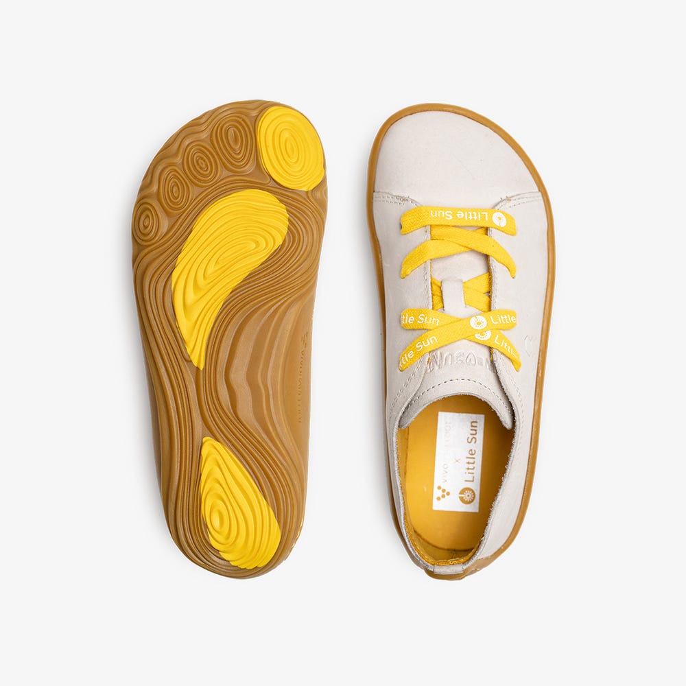 Vivobarefoot Addis Little Sun Tornacipő Gyerek Bézs | vivo-76153