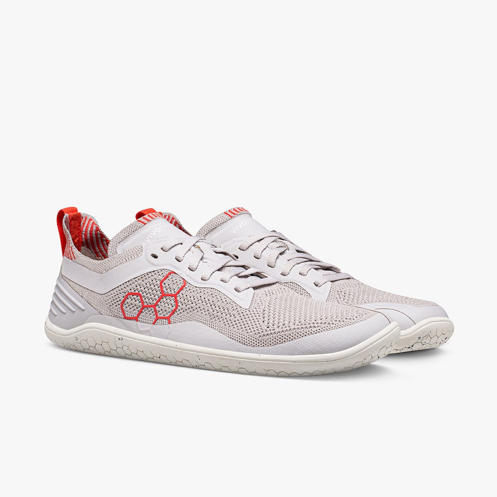 Vivobarefoot Geo Racer Knit Futócipő Férfi Szürke | vivo-57328