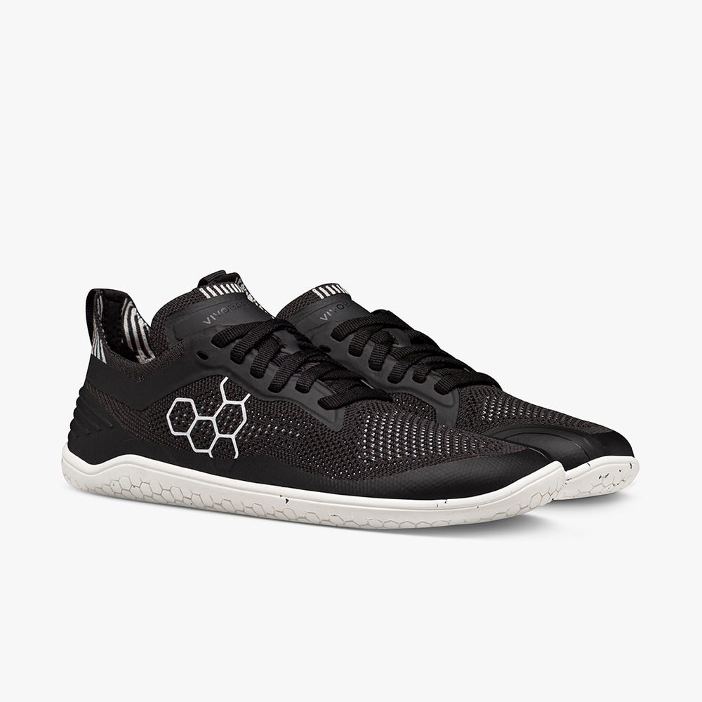 Vivobarefoot Geo Racer Knit Futócipő Férfi Obszidián | vivo-79506