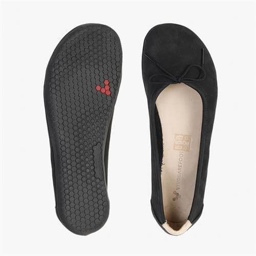 Vivobarefoot JING JING LACE Balettcipők Női Obszidián | vivo-90345