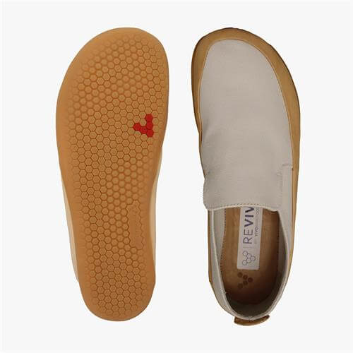 Vivobarefoot Opanka Slip On Női White/Brown | vivo-62014