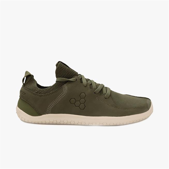 Vivobarefoot PRIMUS KNIT LUX Tornacipő Férfi Brown/Green | vivo-91267