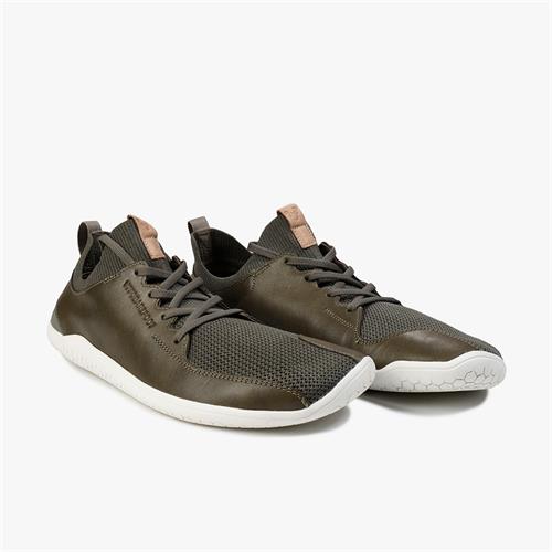 Vivobarefoot PRIMUS KNIT Tornacipő Férfi Olivazöld | vivo-76308