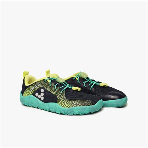 Vivobarefoot PRIMUS TRAIL Trail Cipők Gyerek Black/Green | vivo-15289