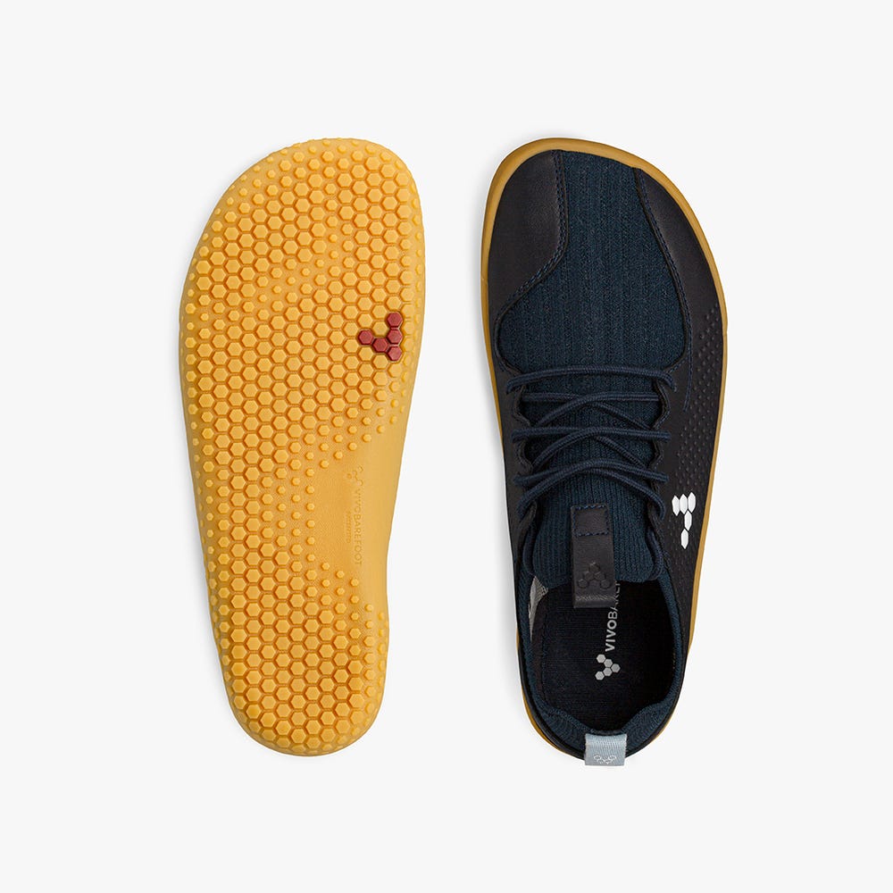 Vivobarefoot Primus Knit II Tornacipő Gyerek Black/Navy | vivo-52431