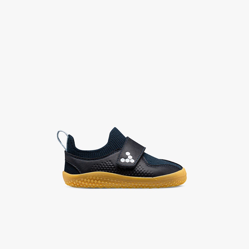 Vivobarefoot Primus Knit II Totyogó Tornacipő Gyerek Black/Navy | vivo-38567