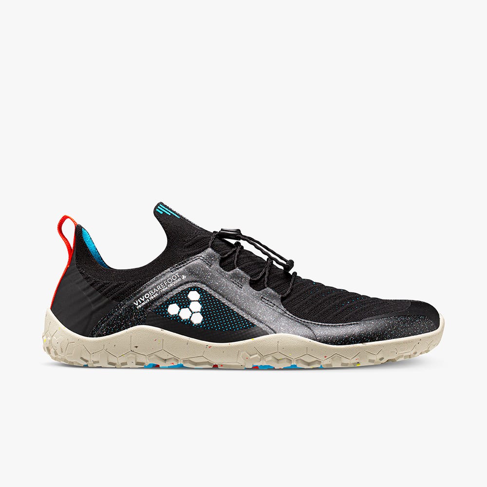 Vivobarefoot Primus Trail Knit FG Finisterre Trail Cipők Férfi Obszidián | vivo-80935