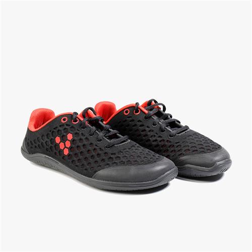 Vivobarefoot STEALTH 2 Futócipő Női Black/Red | vivo-79621