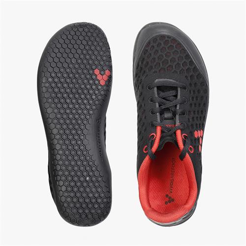 Vivobarefoot STEALTH 2 Futócipő Női Black/Red | vivo-79621