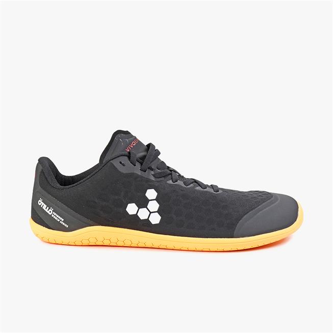 Vivobarefoot STEALTH III Futócipő Férfi Black/Orange | vivo-84306