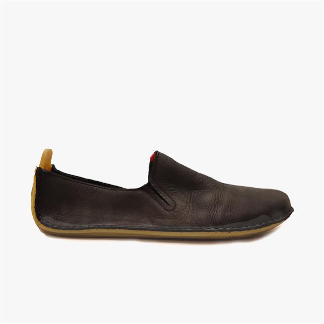 Vivobarefoot ABABA LEATHER Slip On Női Fekete | vivo-17645