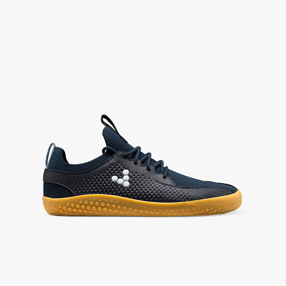 Vivobarefoot Primus Knit II Tornacipő Gyerek Black/Navy | vivo-52431